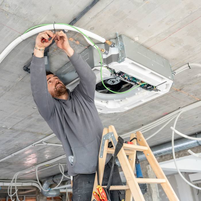 HVAC ceiling unit installation